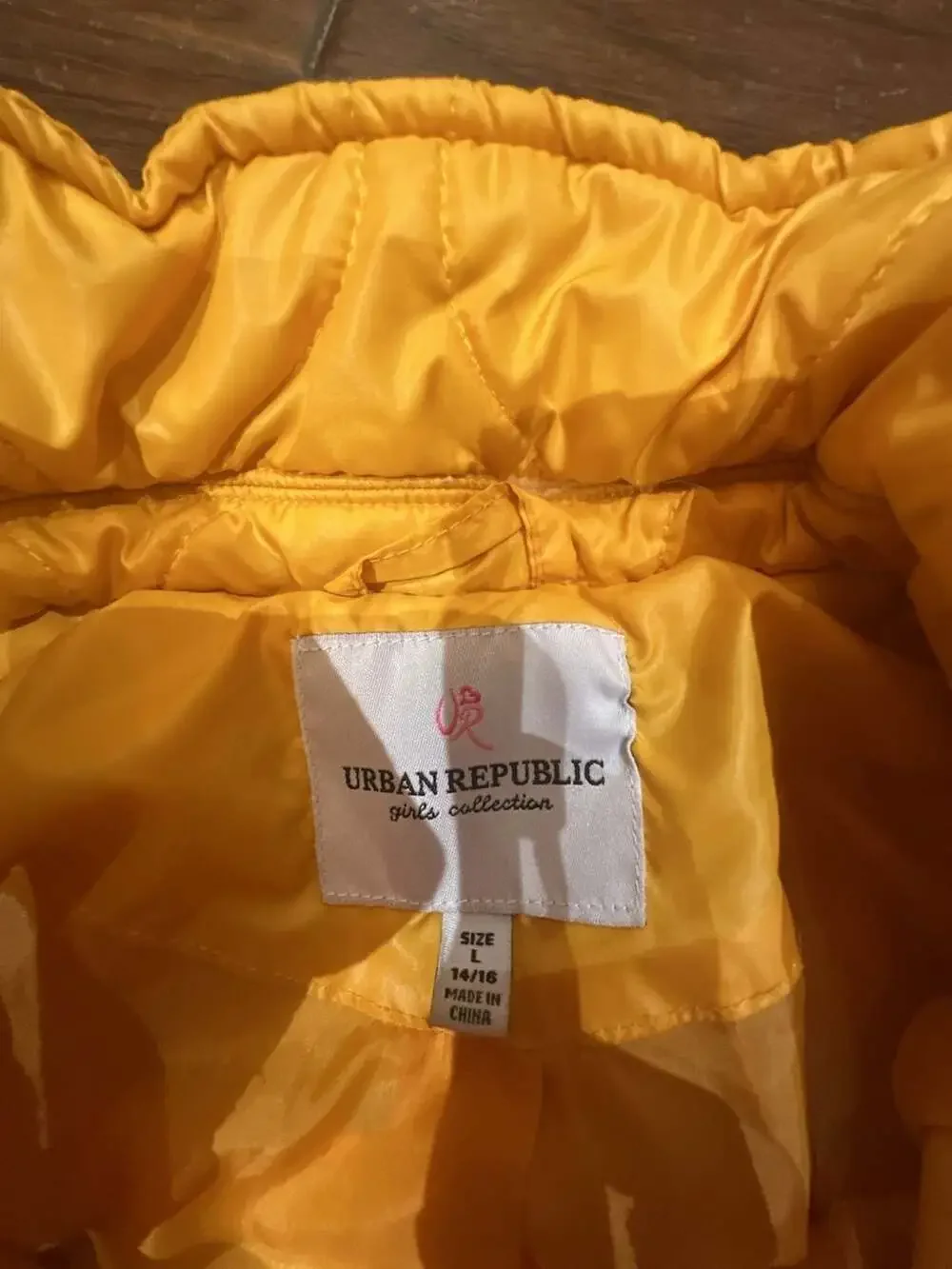 Urban Republic Girls‎ Quilted Snap Button Lightweight Jacket Mustard Yellow
